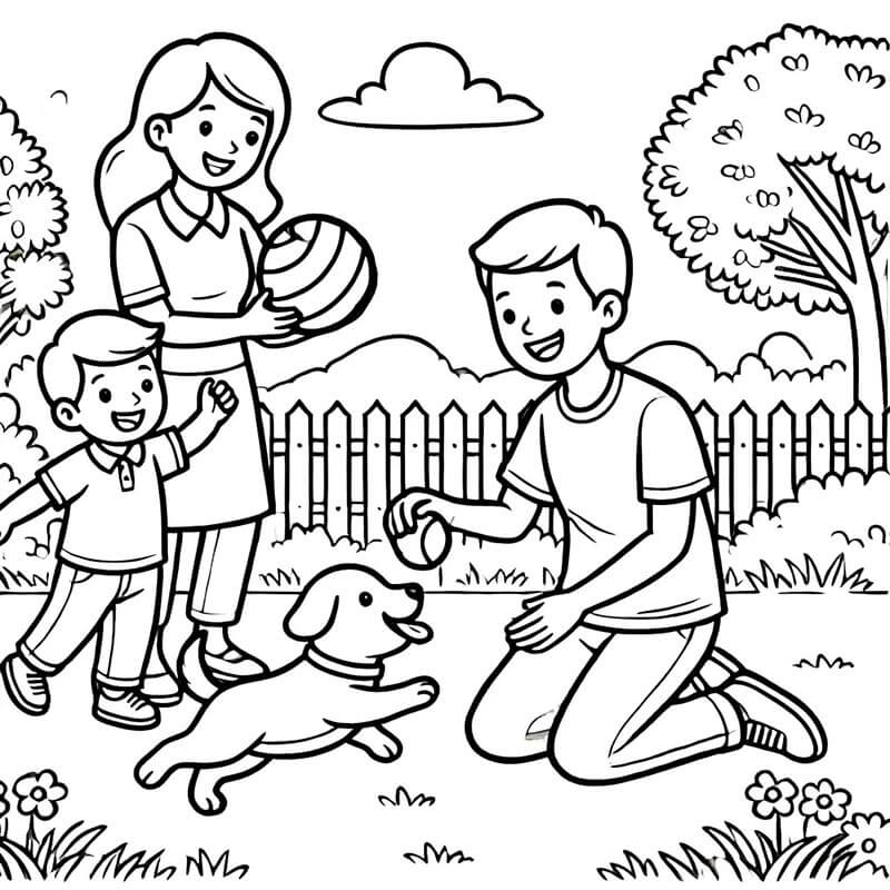Aile (5) Boyama Sayfası