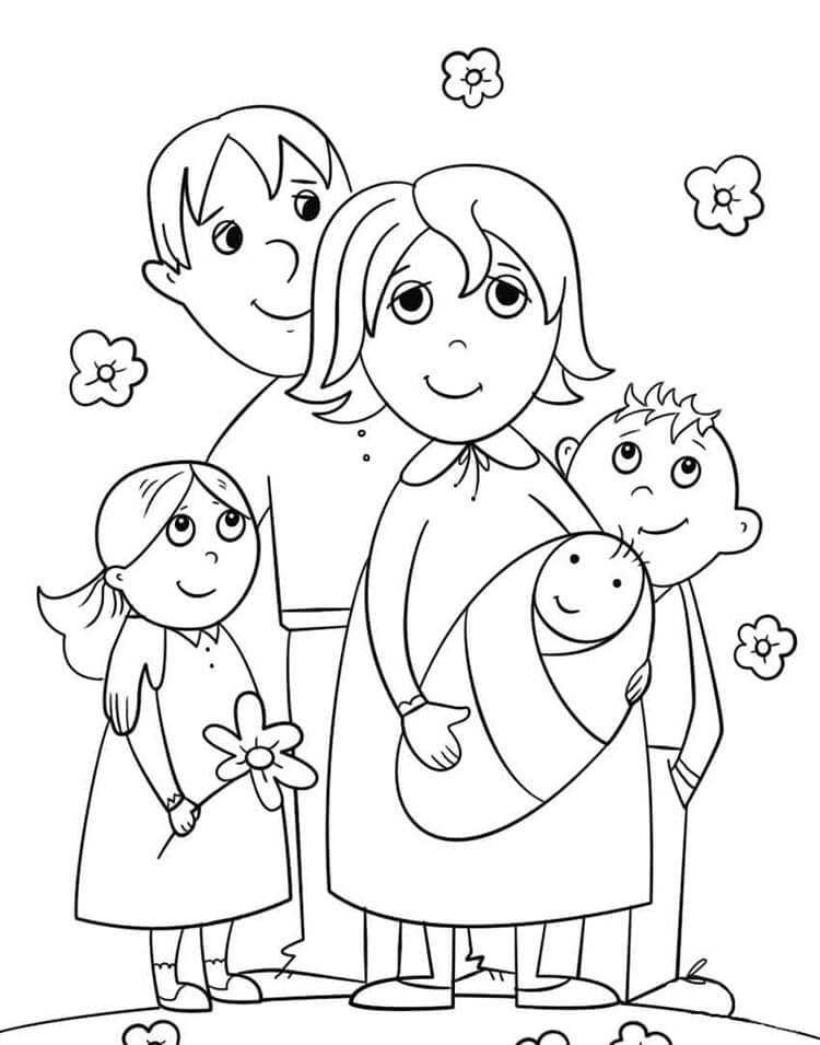 Aile (8) Boyama Sayfası