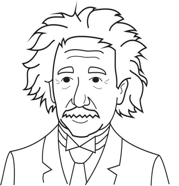 Albert Einstein Renklendirmek İçin Boyama Sayfası