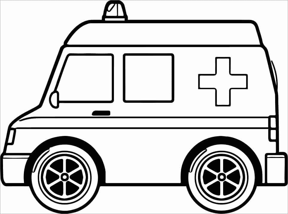 Ambulans Bedelsiz Basılabilir Boyama Sayfası