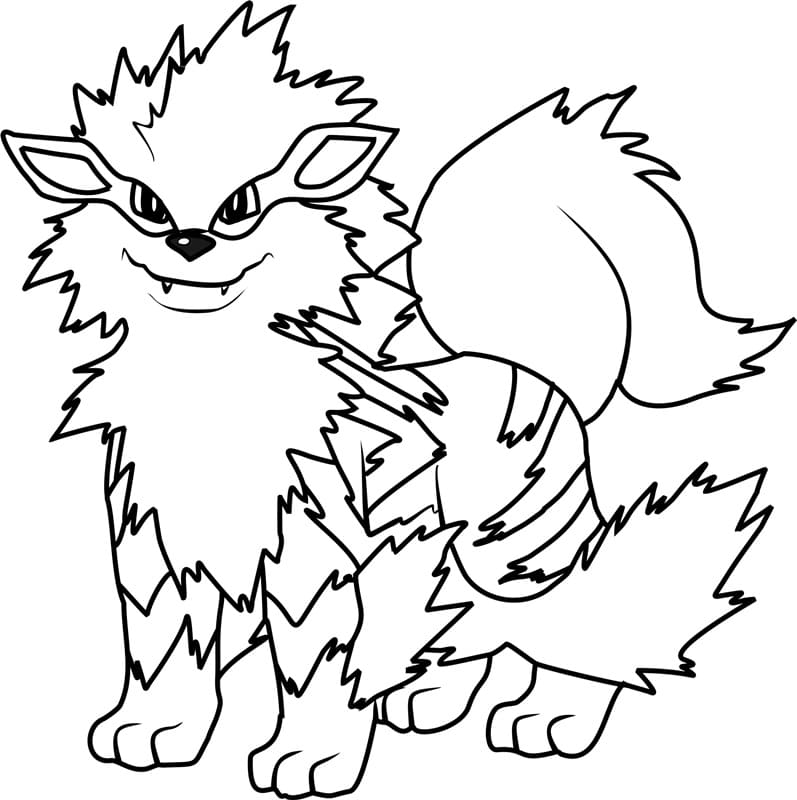 Arcanine Pokemon Boyama Sayfası