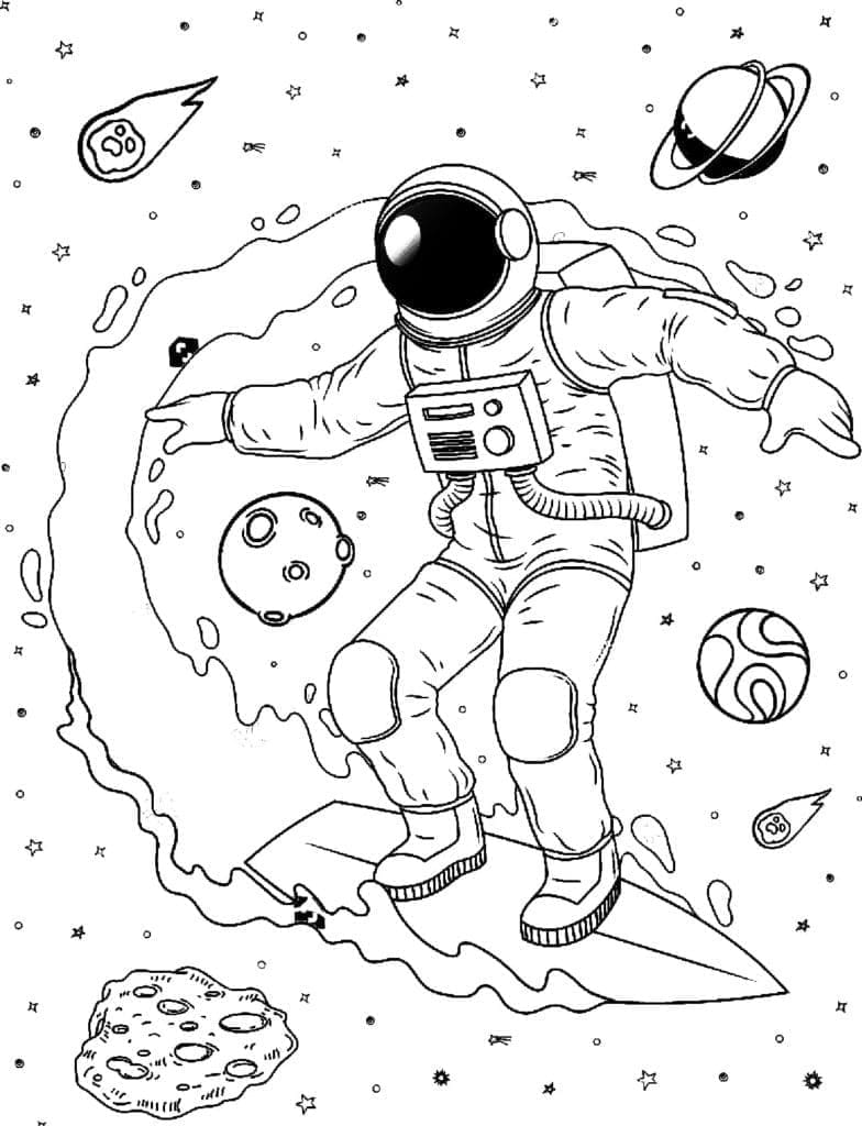 Astronot (14) Boyama Sayfası
