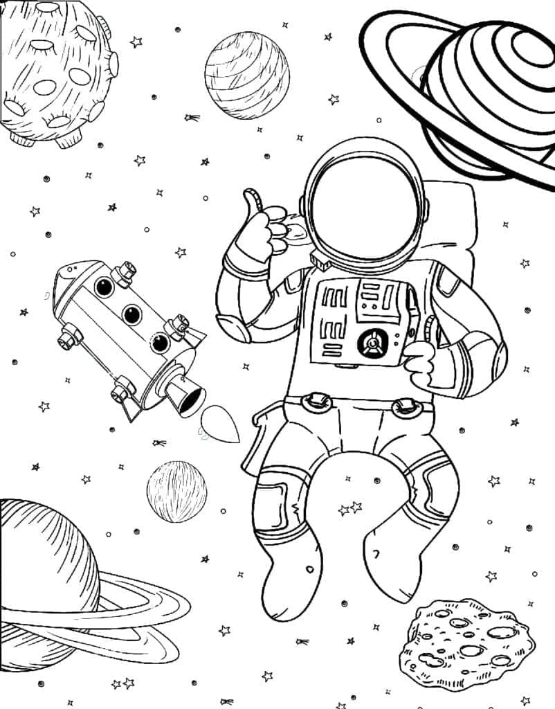 Astronot (15) Boyama Sayfası