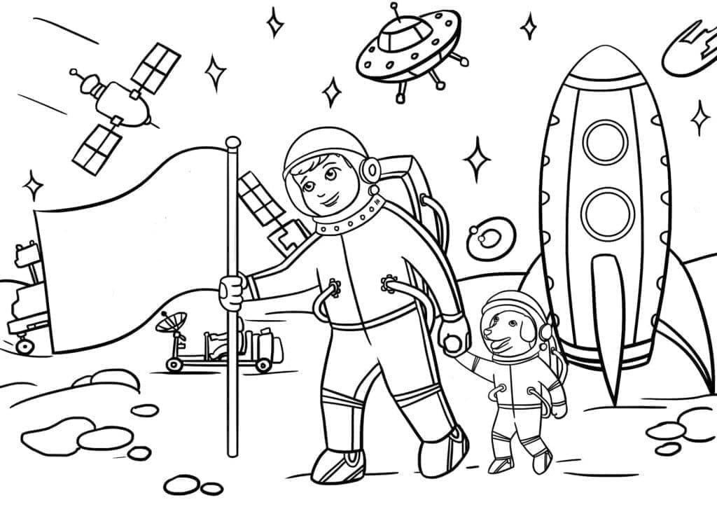 Astronot (3) Boyama Sayfası
