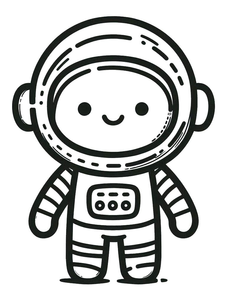 Astronot Yazırma İçin Boyama Sayfası