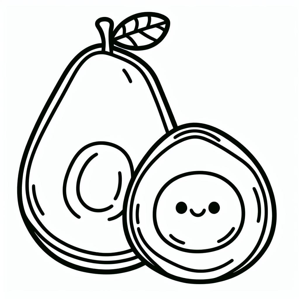 Avokado (3) Boyama Sayfası