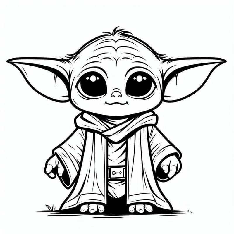 Baby Yoda (3) Boyama Sayfası