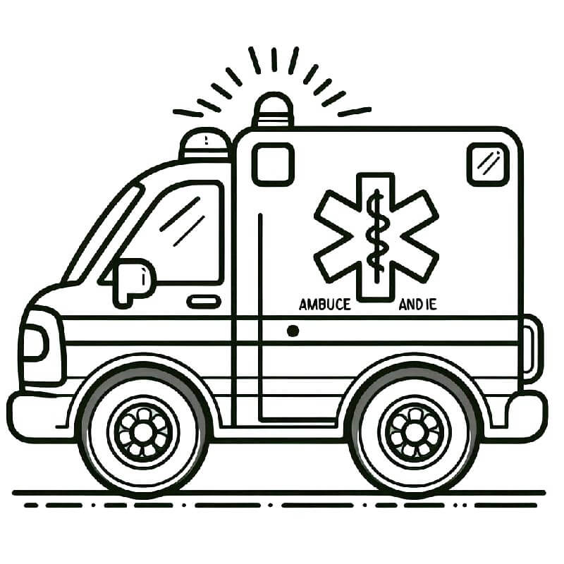 Basılabilir Ambulans Bedelsiz Boyama Sayfası
