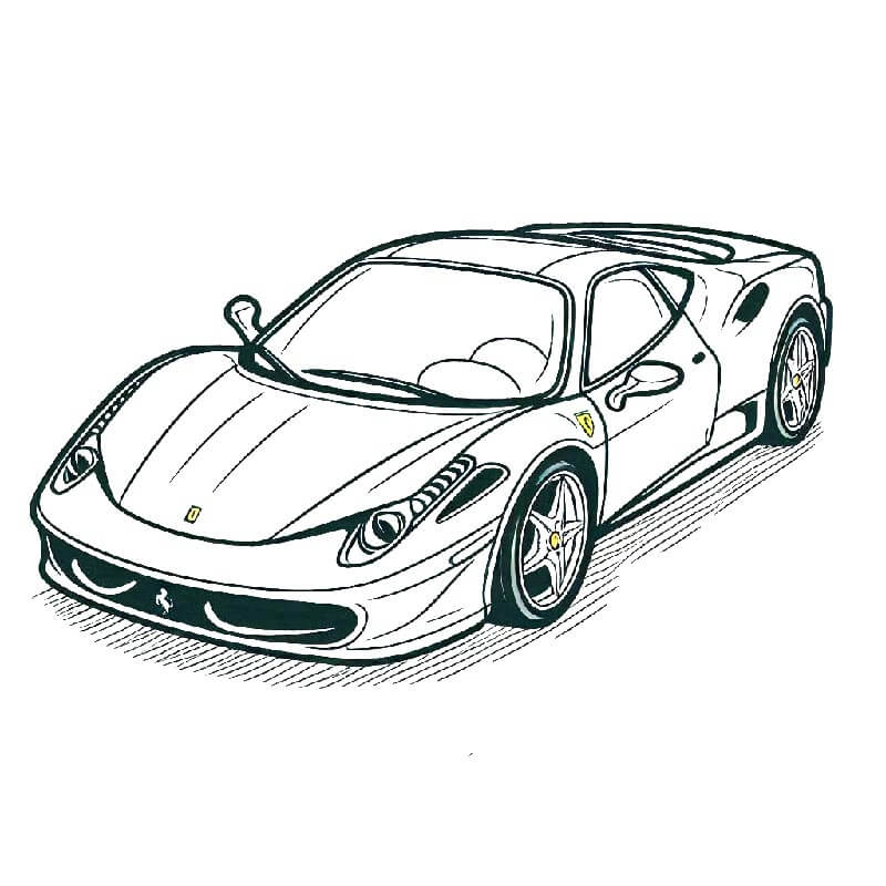 Basılabilir Ferrari Bedelsiz Boyama Sayfası