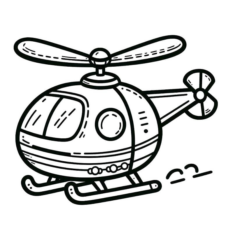 Basılabilir Helikopter Ücretsiz Boyama Sayfası