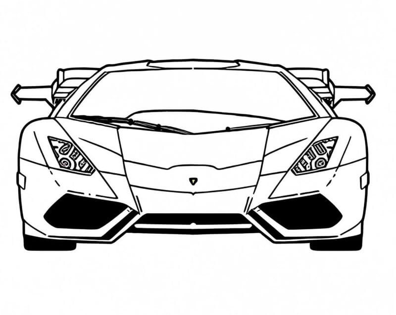 Basılabilir Lamborghini Otomobili Boyama Sayfası