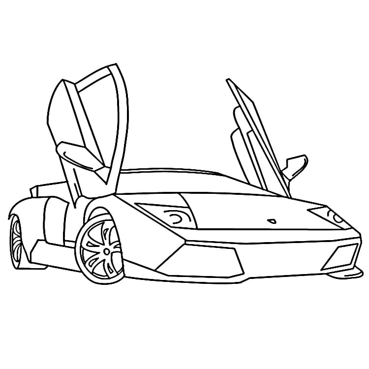 Basılabilir Lamborghini Boyama Sayfası