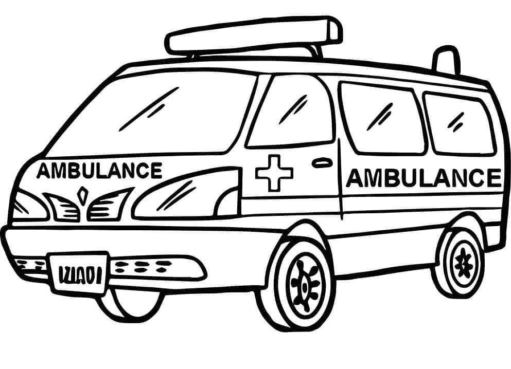 Basılacak Ambulans Boyama Sayfası