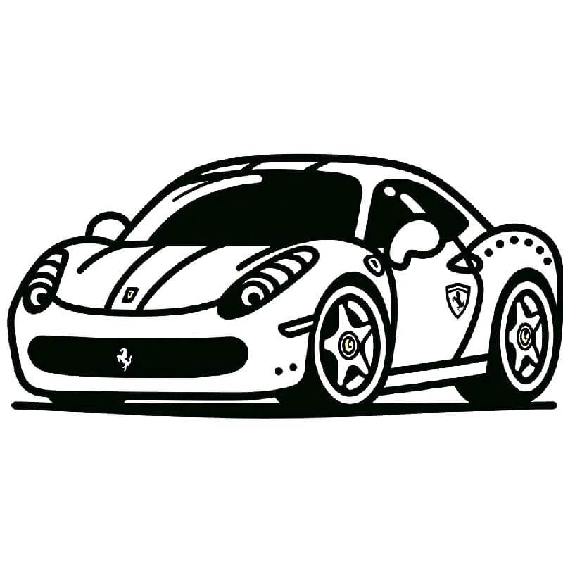 Basılacak Ferrari Otomobili Boyama Sayfası