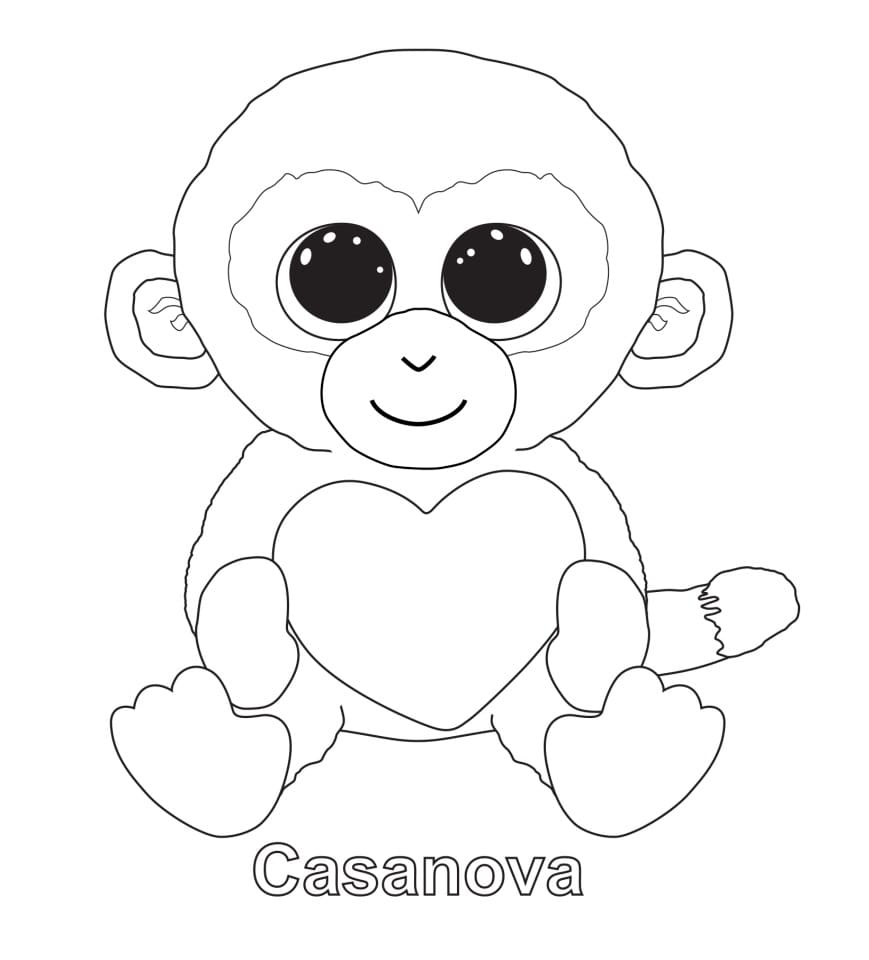 Beanie Boo çocuklar için Boyama Sayfası