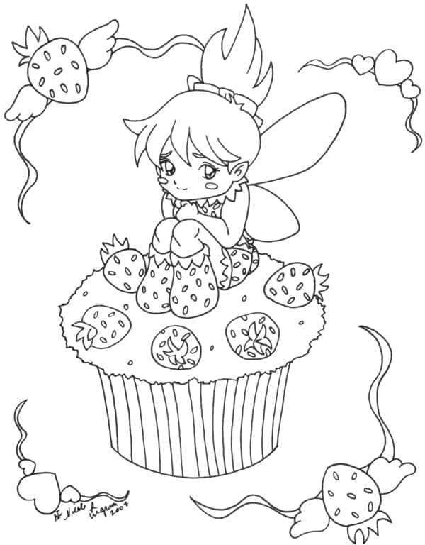 Bedava Cupcake Resmi Boyama Sayfası