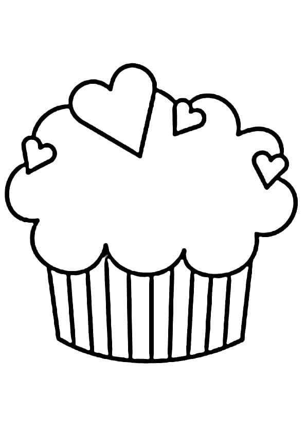 Bedava Yazdırılabilir Cupcake Boyama Sayfası