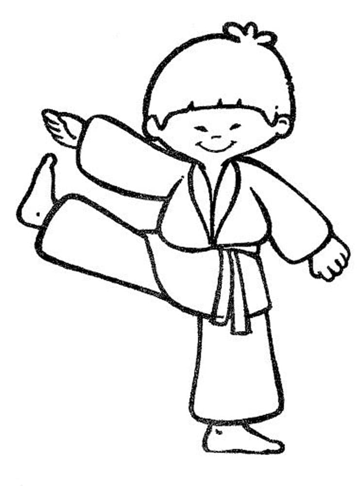 Bedava Yazdırılabilir Karate Boyama Sayfası