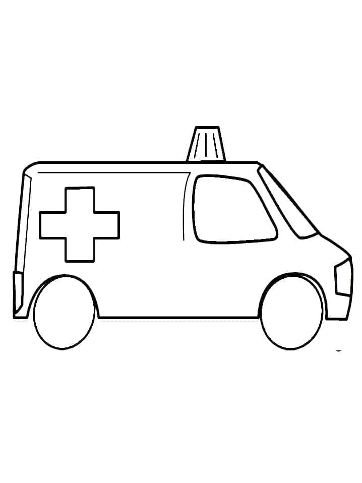 Bedelsiz Ambulans Basılabilir Boyama Sayfası