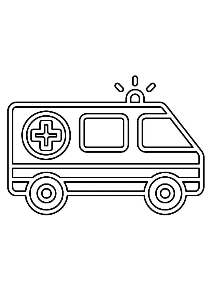 Bedelsiz Ambulans Boyama Sayfası