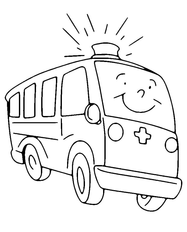 Bedelsiz Basılabilir Ambulans Boyama Sayfası