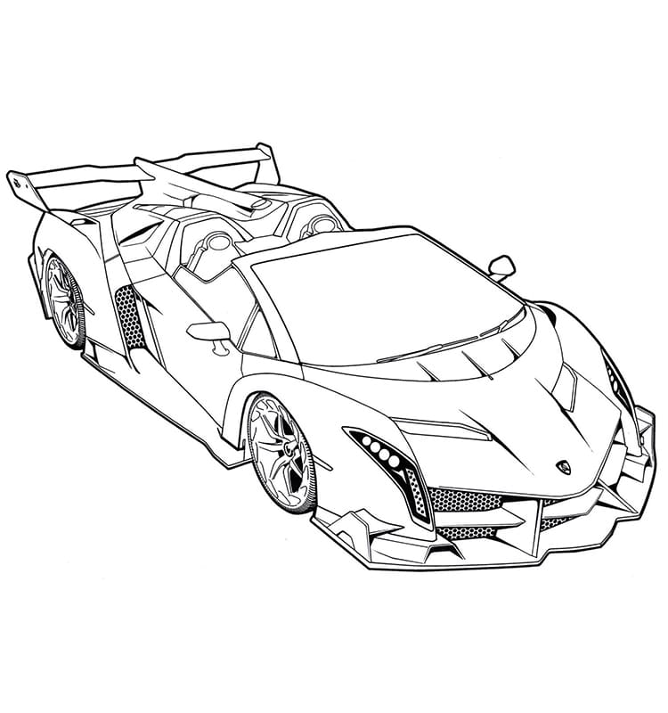 Bedelsiz Basılabilir Lamborghini Boyama Sayfası
