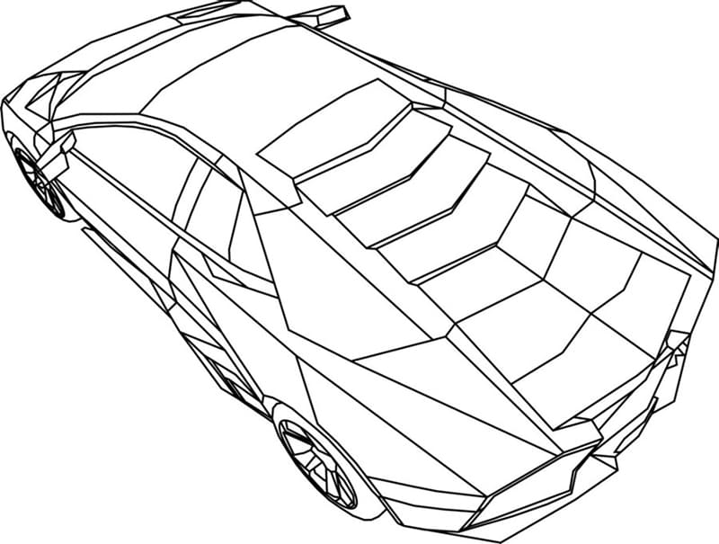 Bedelsiz Lamborghini Basılabilir Boyama Sayfası