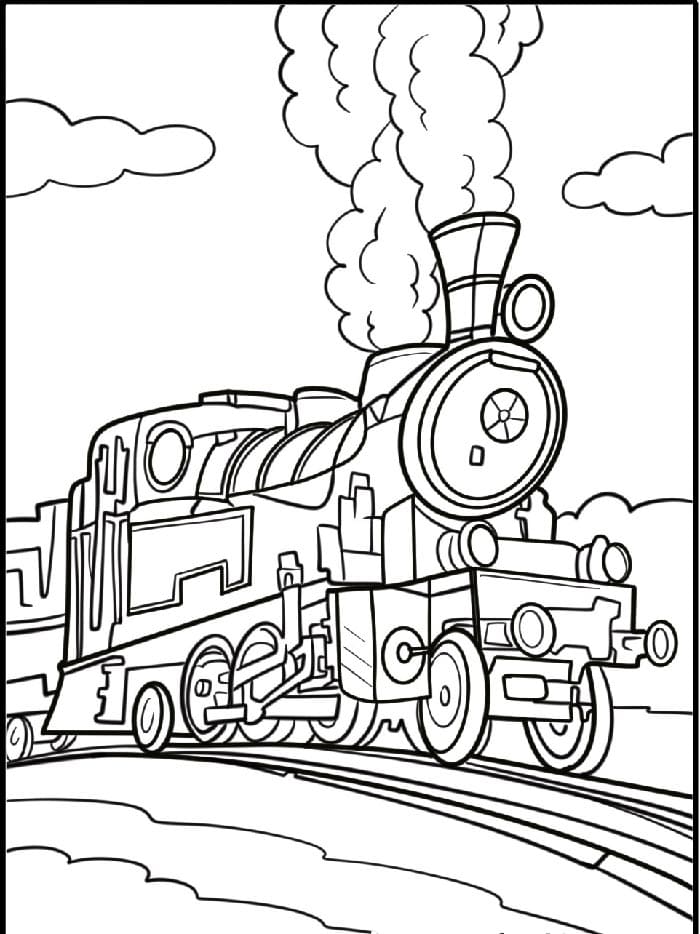 Bedelsiz Tren Yazdırılabilir Boyama Sayfası