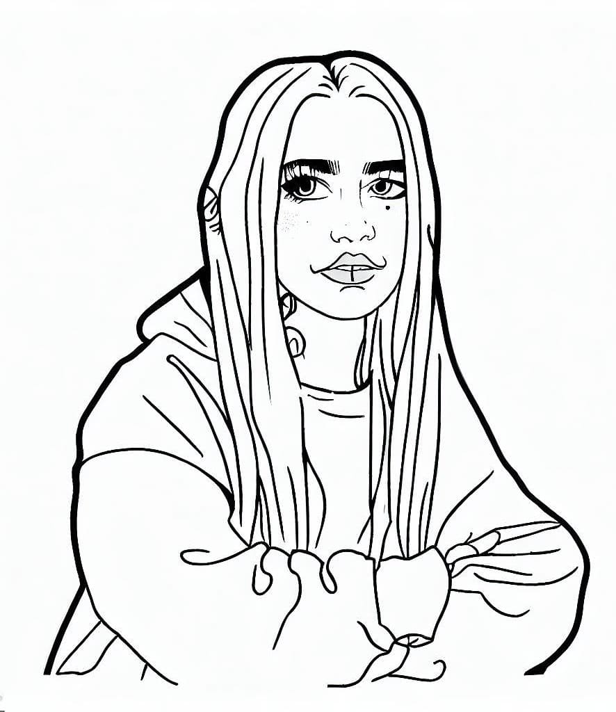 Billie Eilish Yazdırılabilir Resim Boyama Sayfası
