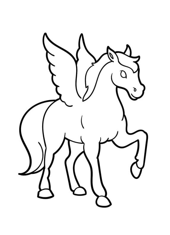 Bir Pegasus Boyama Sayfası