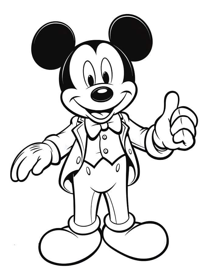 Bir sevimli Mickey Mouse Boyama Sayfası