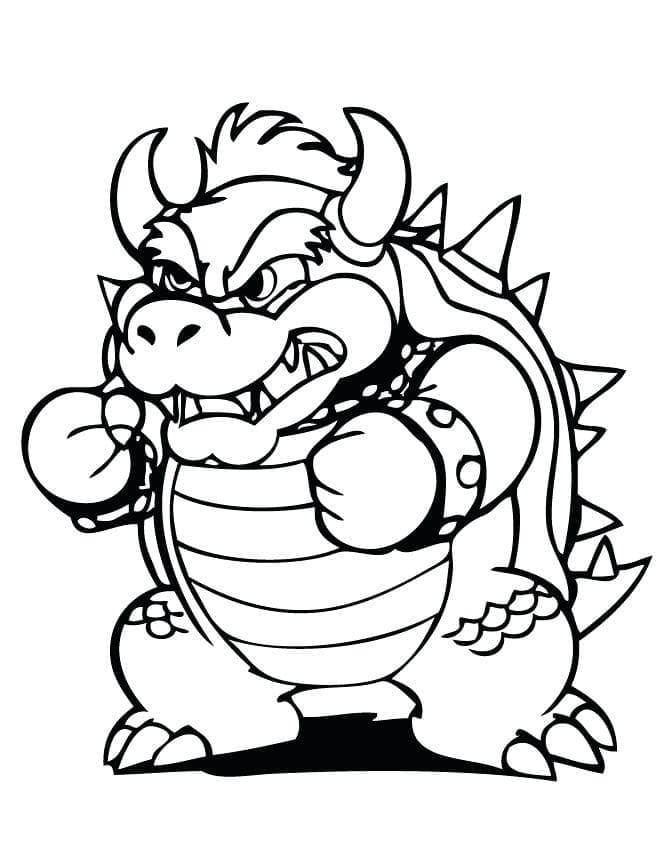 Bowser Ücretsiz Resim Boyama Sayfası