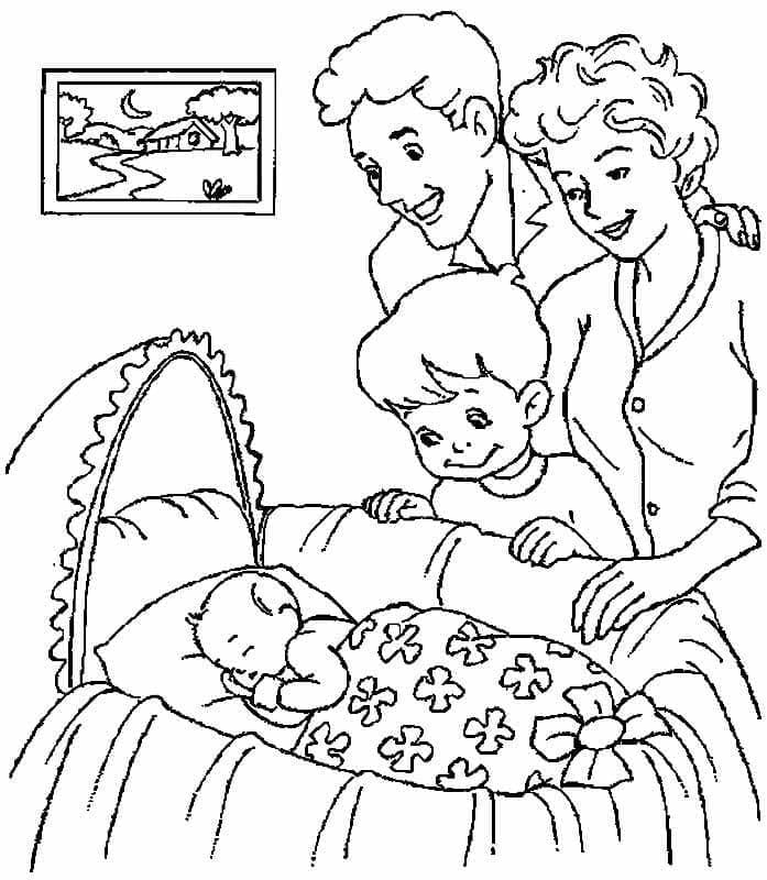 Boyanacak Aile Boyama Sayfası