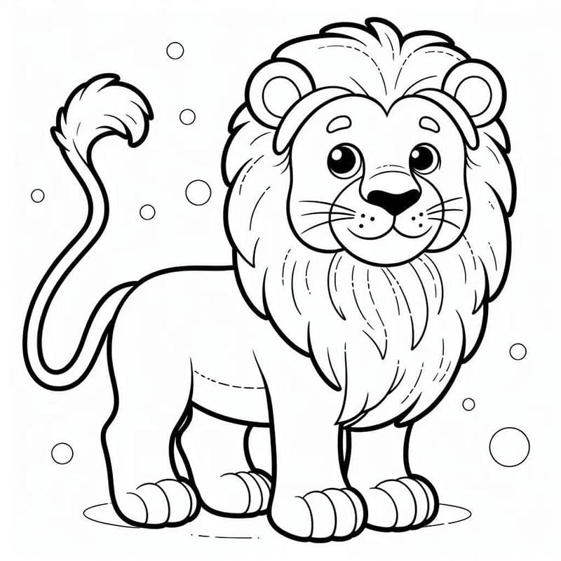 Boyanacak Aslan Boyama Sayfası