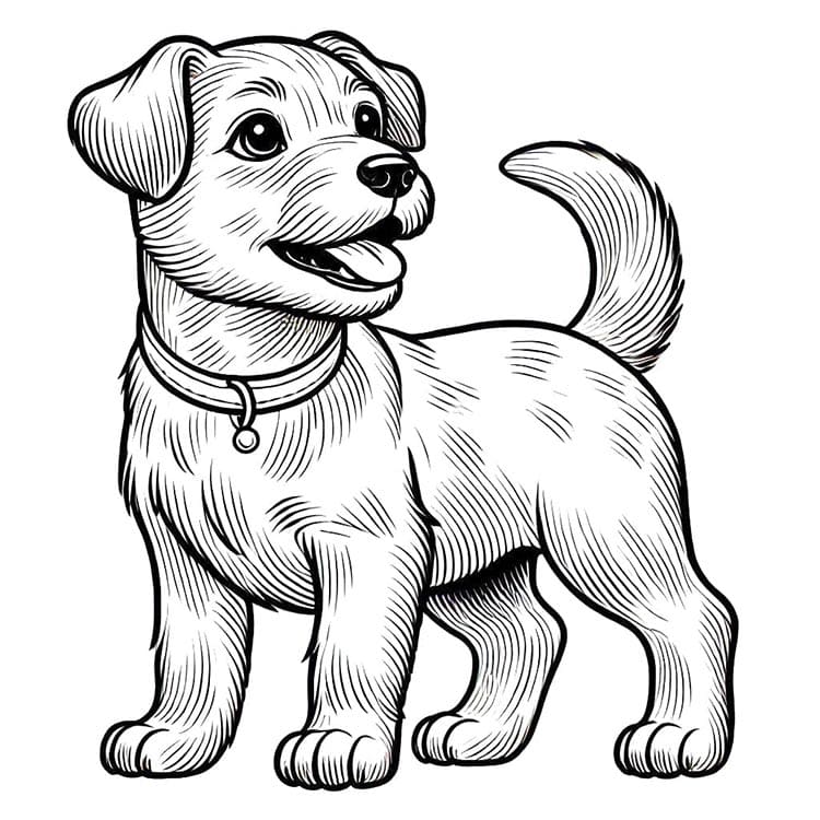 Boyanacak Köpek Boyama Sayfası