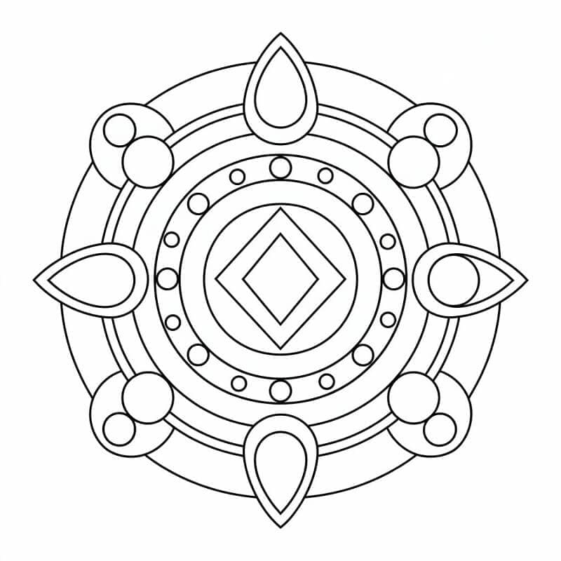 Boyanacak Mandala Boyama Sayfası