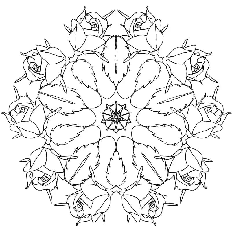 Çiçek Mandala (1) Boyama Sayfası