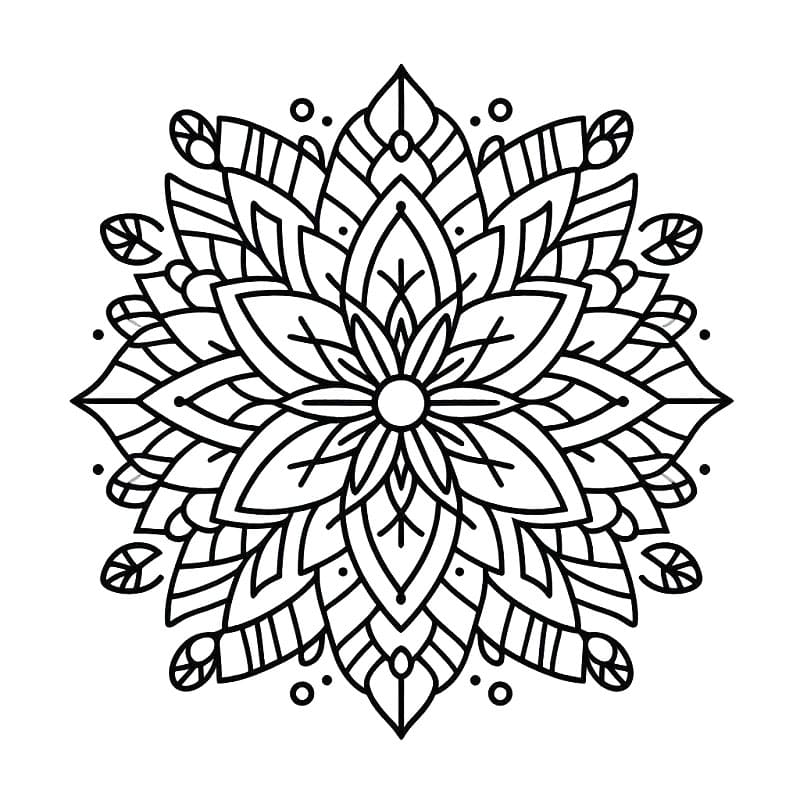Çiçek Mandala (10) Boyama Sayfası