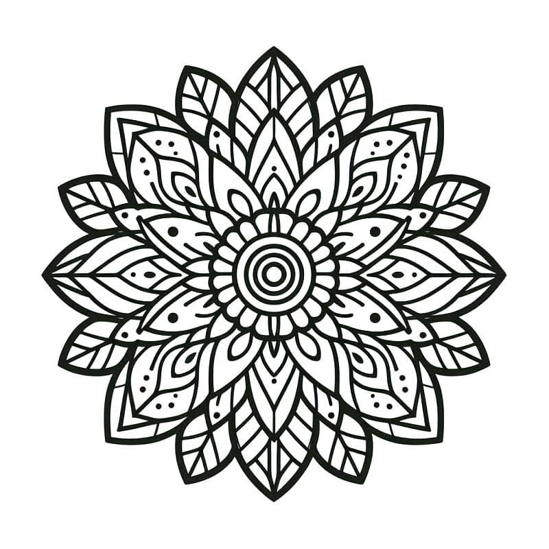 Çiçek Mandala (11) Boyama Sayfası
