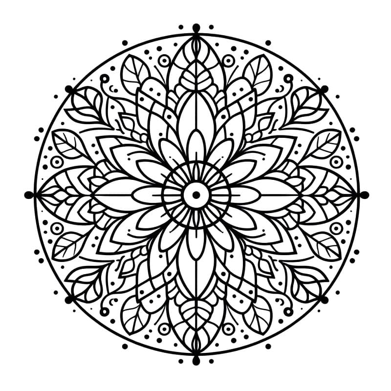Çiçek Mandala (12) Boyama Sayfası
