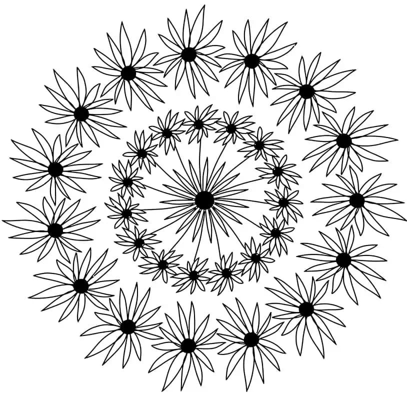 Çiçek Mandala (2) Boyama Sayfası