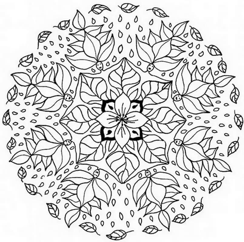 Çiçek Mandala (3) Boyama Sayfası