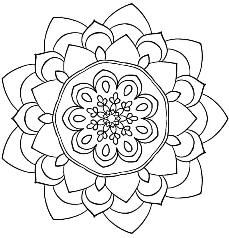 Çiçek Mandala (4) Boyama Sayfası