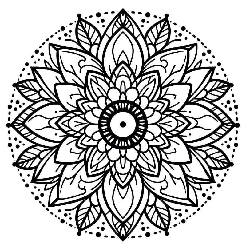 Çiçek Mandala (7) Boyama Sayfası
