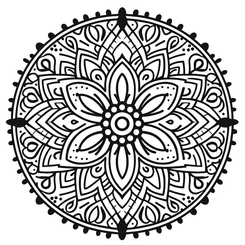 Çiçek Mandala (8) Boyama Sayfası