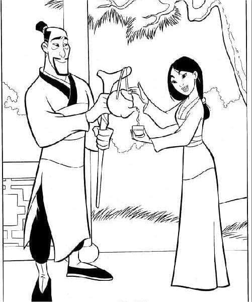 Çizgi Film Mulan Boyama Sayfası