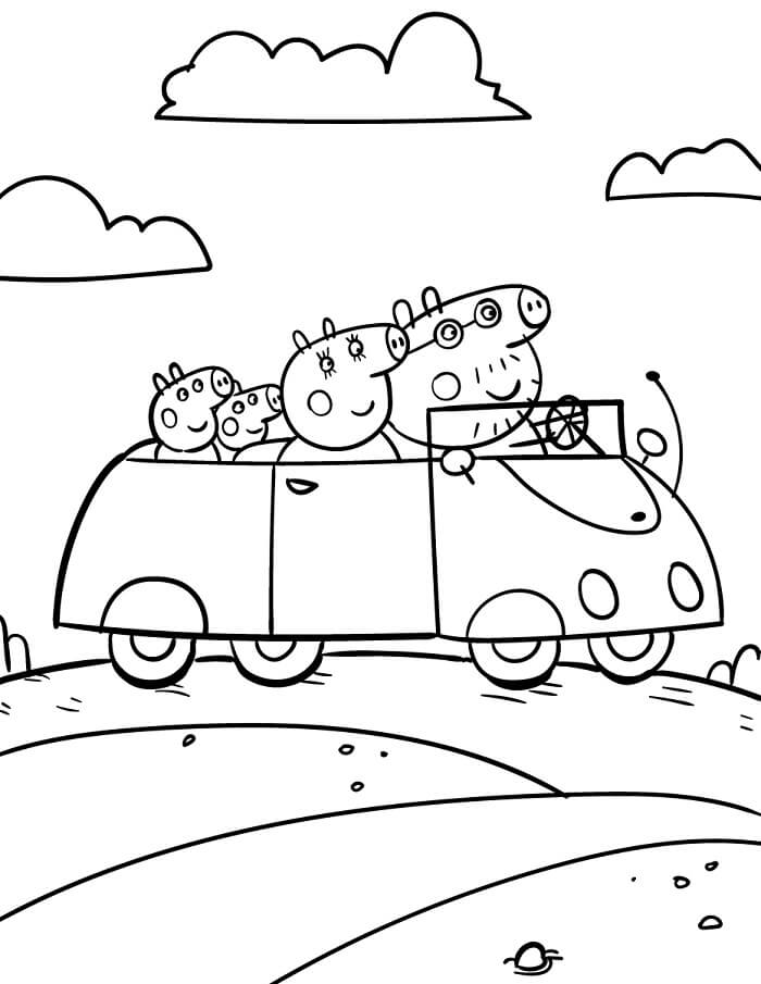Çizgi Film Peppa Pig Boyama Sayfası