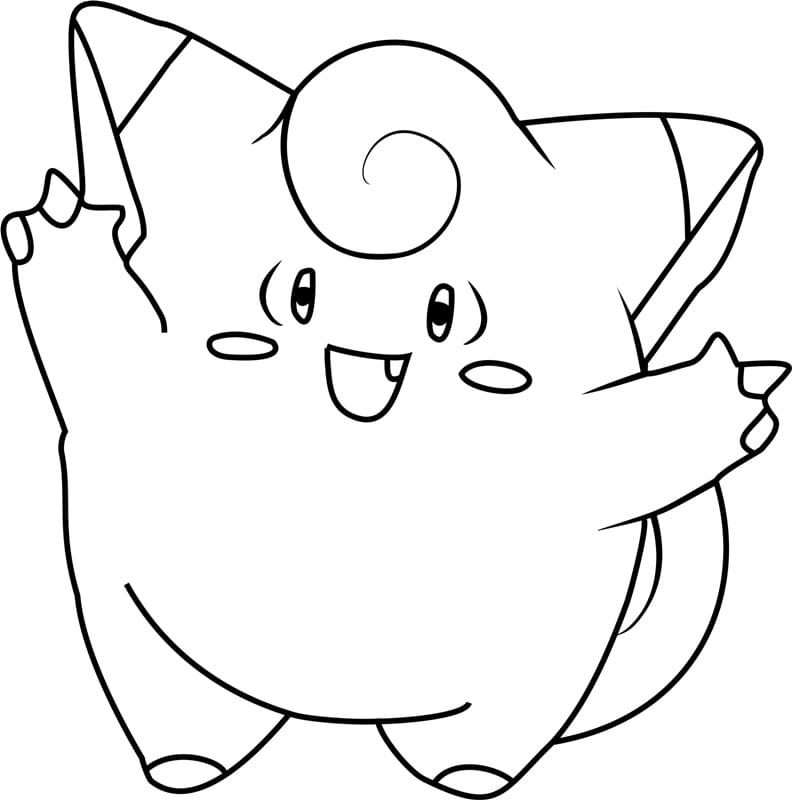 Clefairy Pokemon Boyama Sayfası