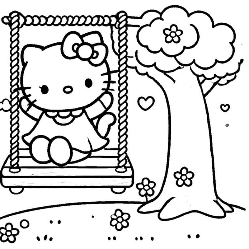 Çocuk Bedava Hello Kitty Boyama Sayfası