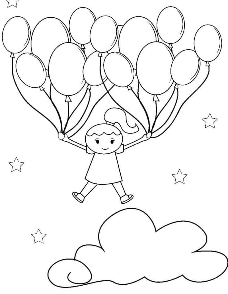 Çocuklar İçin Balon Boyama Sayfası